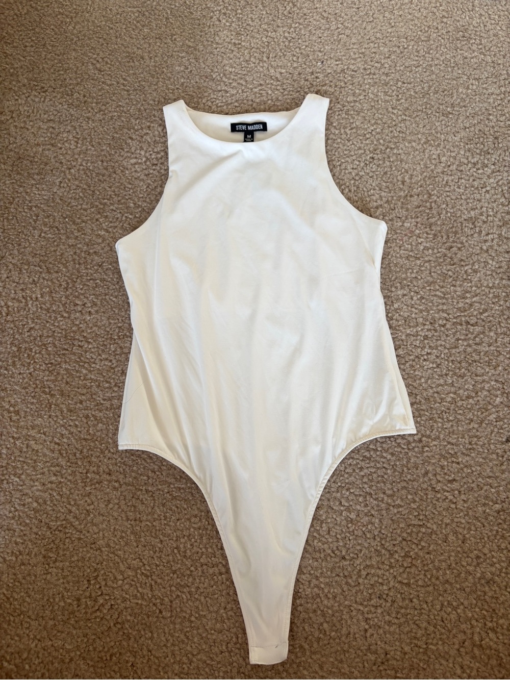 Steve Madden Cream High-Neck Girls' One-Piece Bodysuit